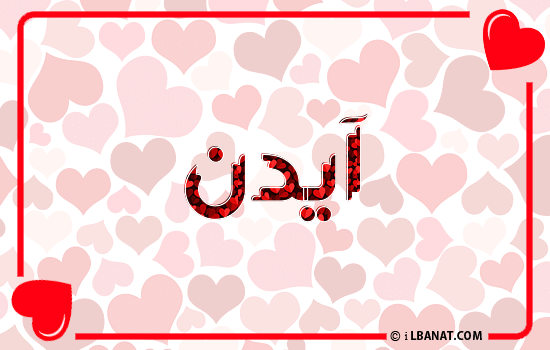 إسم آيدن مكتوب بقلوب حمراء