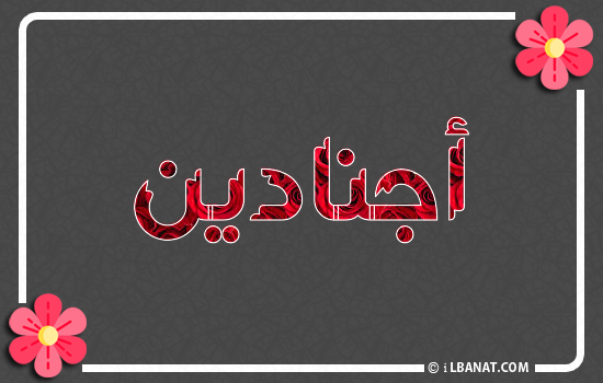 إسم أجنادين مكتوب بورود حمراء