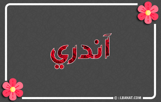 إسم آندري مكتوب بورود حمراء