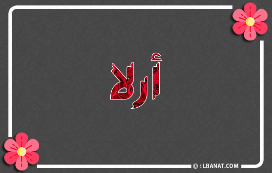إسم أرلا مكتوب بورود حمراء
