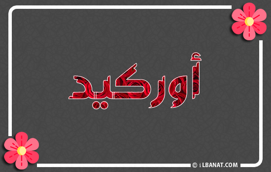 إسم أوركيد مكتوب بورود حمراء