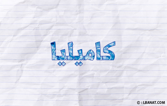 إسم كاميليا مكتوب بورقة