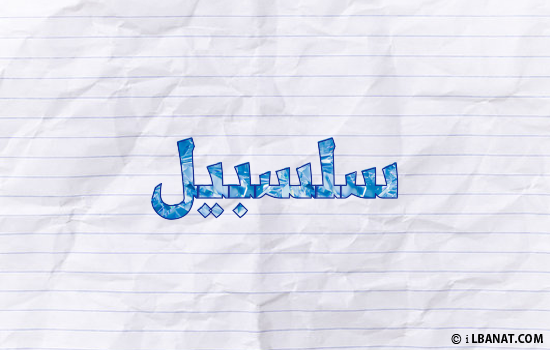 إسم سلسبيل مكتوب بورقة